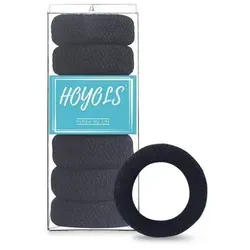 HOYOLS Große schwarze Haargummis für dickes Haar - Vielseitige Haargummis für alle Haartypen: extrem haltbar, nahtlos und perfekt für den Alltag oder Sport. Hergestellt aus hochwertigem Mikrofaser-Material, ergänzen sie jedes Outfit mit Stil und Funktionalität.