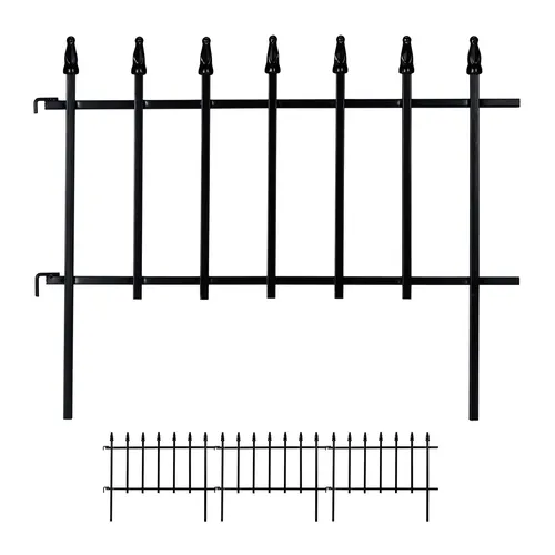 Beetzaun Beeteinfassung Zierzaun – Viktorianischer Gartenzaun aus Metall - Kanteneinfassung im eleganten viktorianischen Stil, ideal für die Gestaltung Ihres Gartens. Robustes Eisen sorgt für Langlebigkeit und ansprechende Optik.