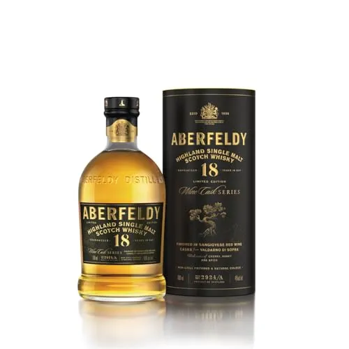Aberfeldy 18 Jahre Highland Scotch Whisky - Edler 18 Jahre alter Single Malt Whisky in Geschenkbox, gereift in Eichenfässern, ideal für Whisky-Liebhaber und besondere Anlässe.