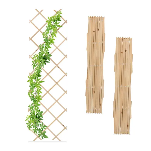 Rankgitter Holz Rankhilfe ausziehbar Rosengitter Spalier Blumengitter 3er Set