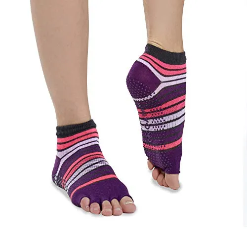 Produktbild Gaiam Damen Easy to Grip Zehenlose Yoga Socken, pink / violett, S-M EU