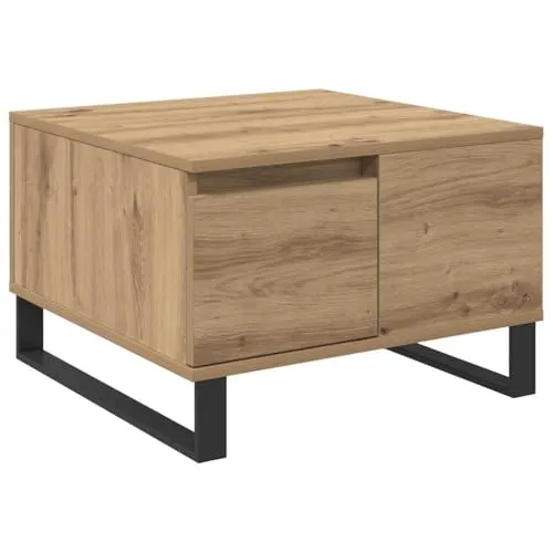 vidaXL Couchtisch Artisan-Eiche 55 x 55 x 36,5 cm - Moderner Couchtisch aus robustem Holzwerkstoff mit elegantem Finish und praktischen Fächern für Stauraum – ideal für stilvolle Wohnzimmer.