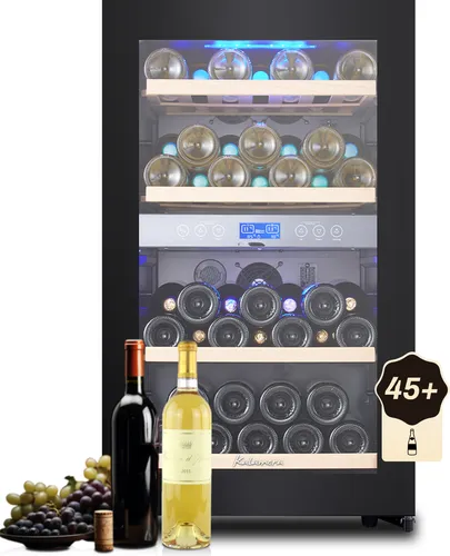 Kalamera Weinkühlschrank 2 Zonen,45 Flaschen,Kompressor,120 Liter,Freistehend,KRC-120BFG