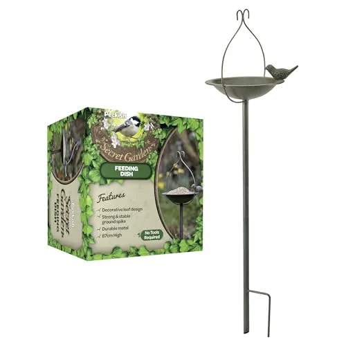 Peckish 60051236 Secret Garden Vogelfutterstation, Natur, 20,5 x 20,5 x 84 cm