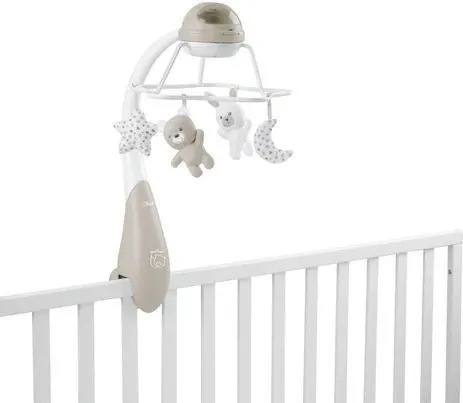 Chicco 3in1 Mobile mit Regenbogenprojektion - Neutral - Evolutives 3in1-Kinderbett-Mobile mit Fernbedienung, ideal zur Begleitung des Babys mit beruhigender Musik und innovativer Regenbogenprojektion.