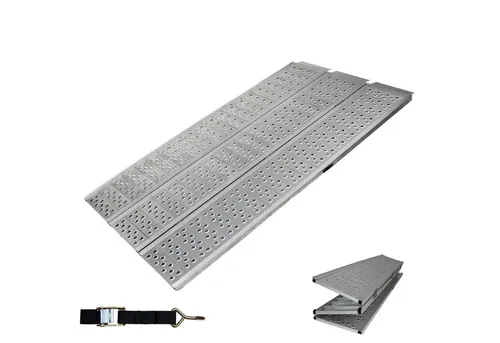 DREIBREIT By TRUTZHOLM 3-Fach Auffahrrampe Klappbar 255cm - Zubehör für Autoanhänger – robuste, klappbare Auffahrrampe aus Aluminium mit einer Tragkraft von bis zu 1020 kg, ideal für sicheres Verladen von Motorrädern und Quads.