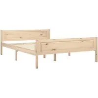 vidaXL Massivholzbett Kiefer 120x200 cm - Robustes Bettgestell aus massivem Kiefernholz für ein modernes Schlafzimmer, inklusive stabilen Sperrholzlatten für optimalen Komfort. Ideal für langlebige Nutzung.