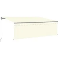 vidaXL Automatische Einziehbare Markise 4x3 m Creme - Außenanbau: Genieße Schatten und Kühle mit dieser robusten, UV- und wasserbeständigen Markise, die sich bequem per Fernbedienung einziehen lässt.
