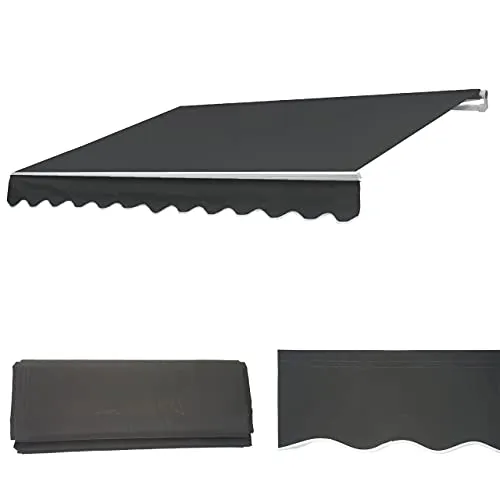 Mendler Ersatz-Bezug für Markise T791, Gelenkarmmarkise Ersatzbezug Sonnenschutz, 4,5x3m - Polyester anthrazit