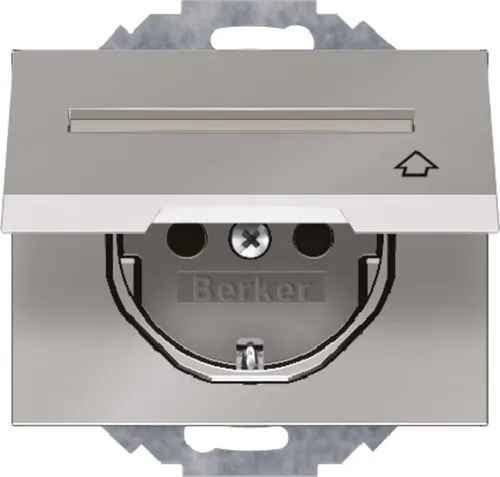 Berker 47487104 Schutzkontakt-Steckdose mit Klappdeckel