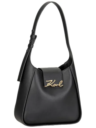 Karl Lagerfeld Signature Schultertasche 25 cm schwarz TAS022827 - Elegante Schultertasche für Damen aus hochwertigem Polyurethan. Mit praktischem Magnetverschluss und zahlreichen Innenfächern bietet sie viel Platz für Ihre Essentials. Ideal für stilbewusste Frauen, die Komfort und Chic verbinden möchten.