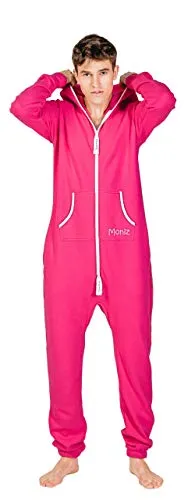 Moniz Herren Jumpsuit, Onesie, Overall (XS, Pink) in pink von Moniz