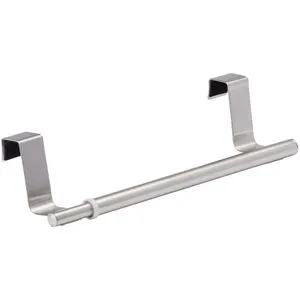 WENKO Tür-Handtuchstange Teleskop Edelstahl - Handtuchhalter für Tür, ausziehbar von 22 cm bis 35 cm, rostfrei und ohne Bohren anbringbar – ideal für Küche oder Bad.