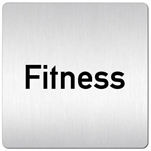 Türschilder24 XXL Schild - Türschild • 125 x 125 mm (B) • Fitness • 1,5 mm Aluminium Vollmaterial • 100% Made in Germany