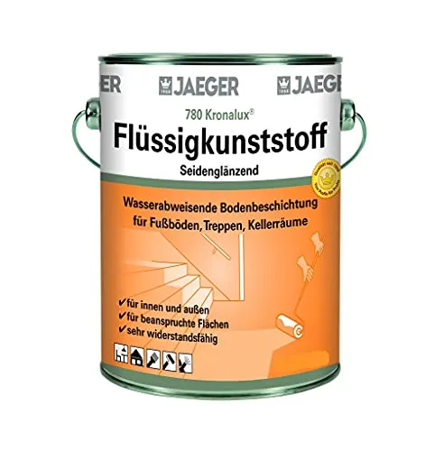 Jaeger Kronalux Flüssigkunststoff 780 Weiß RAL9010 - 750ml - Hochwertige Bodenbeschichtung aus Flüssigkunststoff für langlebigen Schutz. Ideal für verschiedene Untergründe, einfach anzuwenden und in ansprechendem Weiß.
