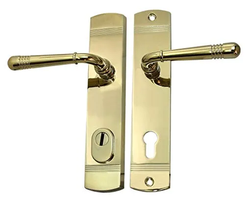 Haustür Schutzbeschlag Helena LS Messing poliert in gold von Häusler Onlinehandel