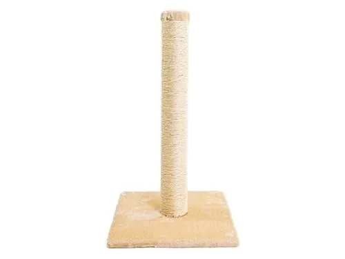Kratzbaum Beige 36x36x65cm Sisal Kratzsäule Katzenkratzbaum Plüsch