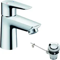 hansgrohe Talis E Niederdruck Waschtischarmatur - Touch-On-Wasserhähne für Badezimmerwaschbecken mit ComfortZone 80 für mehr Bewegungsfreiheit und QuickClean für einfache Reinigung.