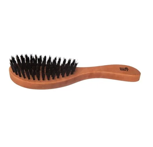 Haarpflegebürste Oval aus Birnbaumholz - Haarbürsten für glattes, gewelltes oder lockiges Haar; mit harten Wildschweinborsten für optimale Pflege und Glanz.