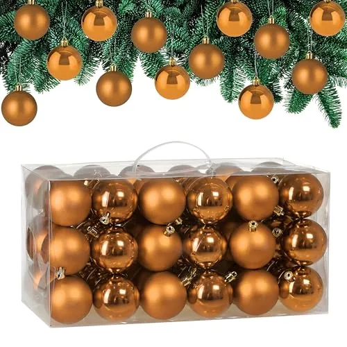 Deuba Weihnachtskugeln 102109, Kupfer, Kunststoff, Set mit 54 Kugeln