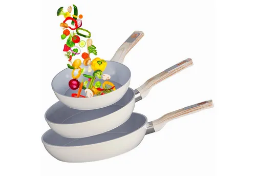 HOMELUX Pfannen-Set Pfanne 20/24/28 cm, 3tlg Bratpfanne, Pfanne Induktion, Aluminium (3-tlg., Pfannenset), Indukion