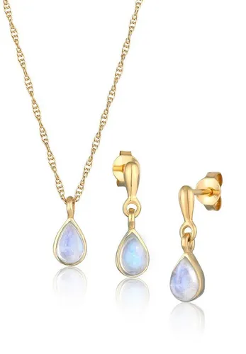Elli Premium Schmuckset Mondstein Tropfen 925 Silber von Elli
