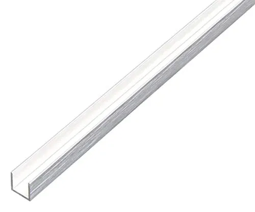 Alberts 488949 U-Profil | Aluminium, edelstahldesign, hell | 1000 x 10 x 10 mm