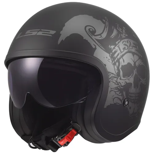 LS2 Jet Motorradhelm SPITFIRE II WILLY Black Grey, L in schwarz von LS2