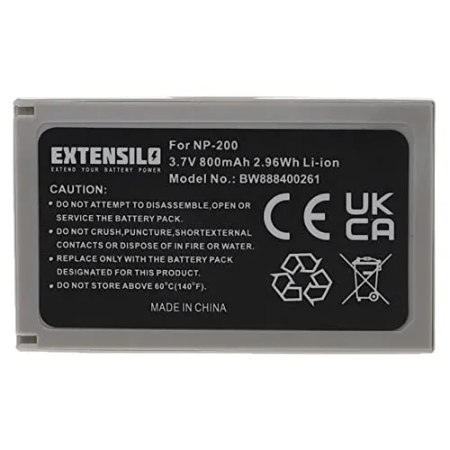 EXTENSILO Akku Ersatz für Minolta NP-200 für Kamera (800mAh, 3,7V, Li-Ion)