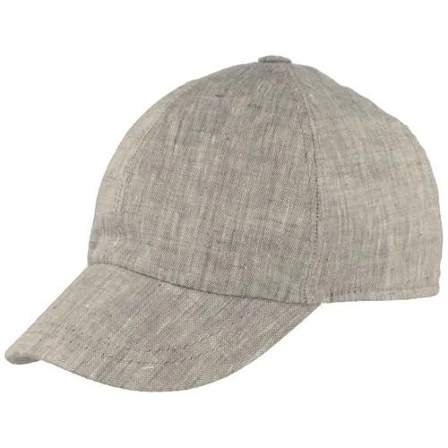 Breiter Baseball-Cap 100% Leinen Sonnencap Baseballmütze Kappe 61/XL Blue Mel