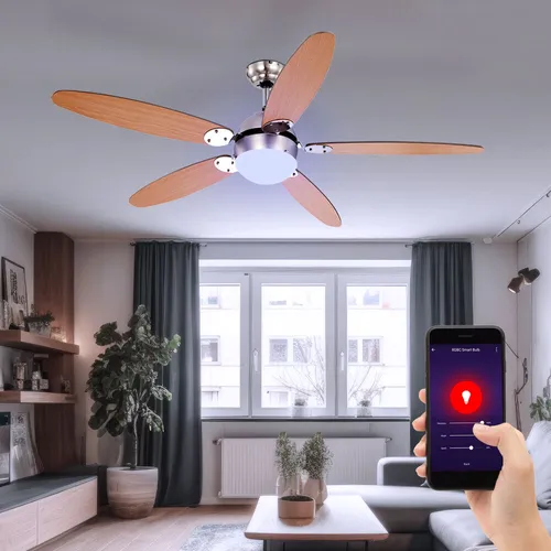 Smart Deckenventilator mit RGB LED und App Steuerung
