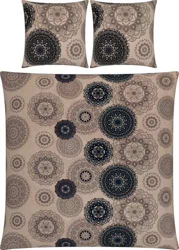 Erwin Müller Flanell Bettwäsche - Mandala, mollig warm und temperaturregulierend - Bettwäsche-Sets mit fantasievollen Mandalas, kuscheliger Flanell-Qualität, atmungsaktiv und mit praktischem Reißverschluss für einfachen Bezug.
