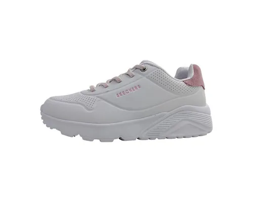 Skechers UNO LITE Slip-on Sneaker – Sportlicher Freizeitschuh mit Gummizügen - Bequemer Slip-on Sneaker in Größe 39, weiß-rose mit perforiertem Obermaterial. Ideal für den Alltag dank gepolsterter Innensohle und leichtem Laufsohlenprofil.