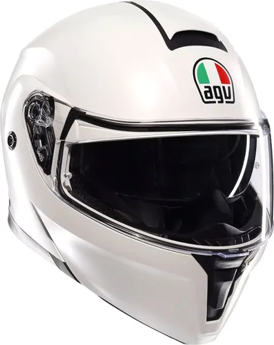 AGV Streetmodular Mono Klapphelm - Matt-Weiß - XL - Motorradhelm mit modularer Funktionalität, extrem sicher dank ECE 22.06-Zulassung und AGV Extreme Safety Design. Integrierte Sonnenblende und herausragende Belüftung für maximalen Komfort.