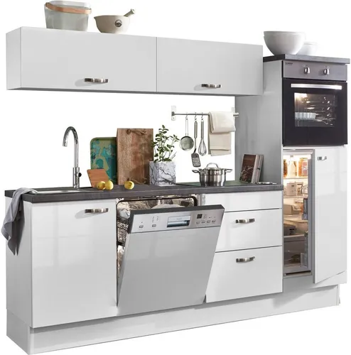 KOCHSTATION Küchenzeile KS-Cara, mit Vollauszügen und Soft-Close-Funktion, Breite 240 cm