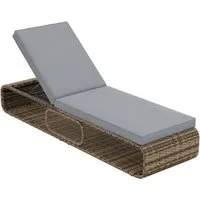 COSTWAY Gartenliege Polyrattan mit verstellbarer Rückenlehne und Auflage - Genießen Sie ultimativen Komfort mit dieser wetterfesten Gartenliege aus hochwertigem PE-Rattan. Die 7-stufig verstellbare Rückenlehne und das weiche Kissen machen sie ideal für Entspannung und Erholung.