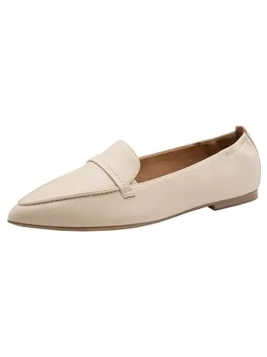 Tamaris Damen Loafer Flach Leder Beige 37 EU - Elegante Pull-On-Loafer mit Touchit Memory Foam Fußbett für individuellen Komfort. Ideal für den Alltag, vereinen sie modernes Design mit funktionalen Details. Schlüpfe bequem hinein und genieße die perfekte Passform.