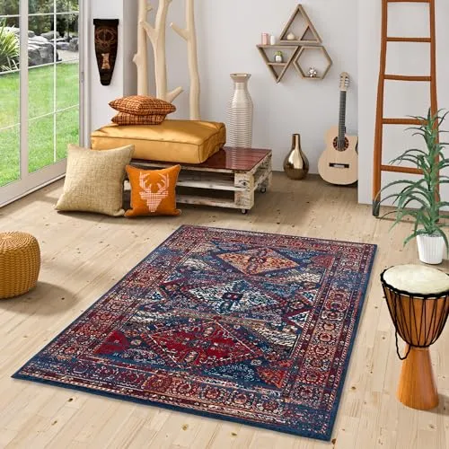 Produktbild Pergamon Designer Teppich Blau 80x150 cm