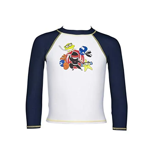 ARENA Jungen Uv-Shirt Sonnenschutz Langarm AWT, White-Navy, 98, 003091