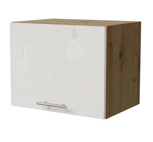 Feldmann-Wohnen Klapphängeschrank Essen (W4B/45, 1 Klappe, innen 1 Fach, 1-St., moderne Optik, Acrylfronten mit Glaseffekt) Eiche Artisan / weiß Hochglanz