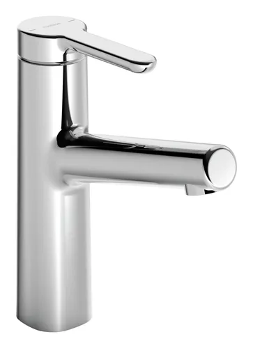 Hansa Hansadesigno Style Waschtisch-Einhand-Einlochbatterie - Moderne Waschtischarmatur mit Zugstangen-Ablaufgarnitur, elegante Ausladung von 128 mm, ideal für stilvolle Badezimmer.