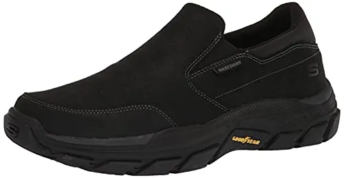 Skechers Slipper Leder - Schwarz - 42 - Herren Halbschuhe aus hochwertigem Narbenleder, mit verstärkter Fersenkappe für optimalen Sitz und höchsten Komfort - ideal für ganzjähriges Tragen.