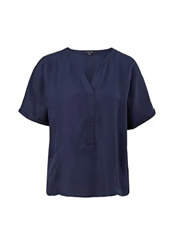 comma Damen Kurzarm Bluse, 5876 tiefblau, 42