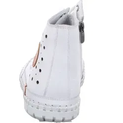 Damen Stiefelette braun|weiß 40 EU - Wanderschuhe, aus 100% Leder, mit herausnehmbarer Innensohle für optimalen Komfort und einen sportlichen Casual-Stil.