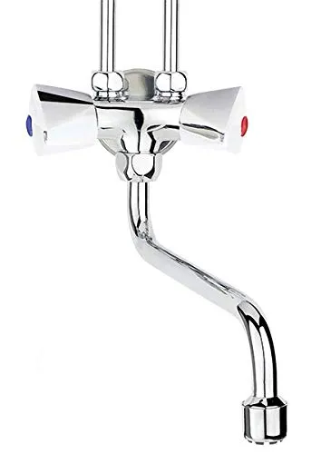 Tuganna Niederdruck-Armatur für drucklose Obertischwarmwasserspeicher - Waschraumarmatur mit schwenkbarem Auslauf und langlebigen Metall-Griffen, perfekt für 5 L und 10 L Warmwasserspeicher.