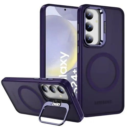 CoolGadget Case für Samsung Galaxy S24 Plus, kompatibel mit MagSafe Schlanke Schutzhülle mit Ringhalter und MagSafe-Unterstützung, Violett