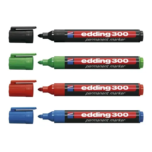edding 300 Permanentmarker farbsortiert 1,5 - 3,0 mm, 4 St.