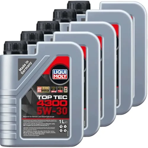 BandelOne enthält 5x1L Liqui Moly Motoröl Top Tec 4300 5W-30 passend für 226/229.52 Acea C2 C3