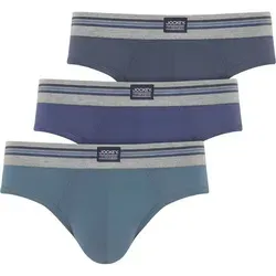 Jockey Slip Cotton Stretch Brief (3er Pack) - Mittlere Bundhöhe in Blau, Größe L - Herrenunterhosen aus 95% Baumwolle für hohen Tragekomfort, mit elastischem Logobund und klassischer Leibhöhe, ideal für den täglichen Gebrauch.