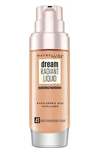 Maybelline New York Make Up, Dream Radiant Liquid Make-Up, Flüssige Foundation, Nr. 41 Warm Beige, 30 ml